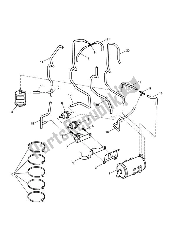 All parts for the Evap. Loss Control System - 254727 > California Only of the Triumph America Carburettor 790 2002 - 2007